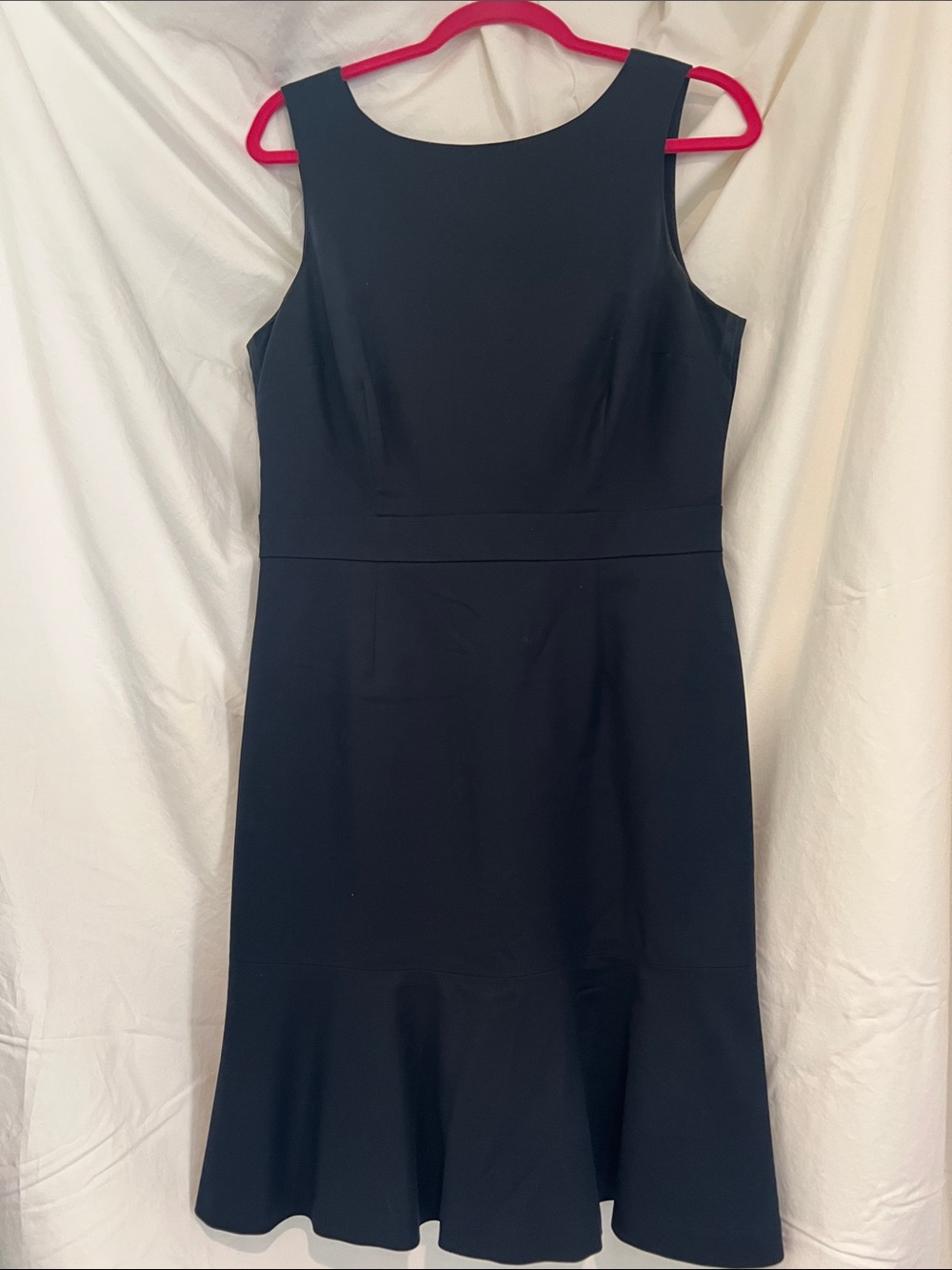 Banana Republic Navy Sleeveless Flared-Hem Midi Dress